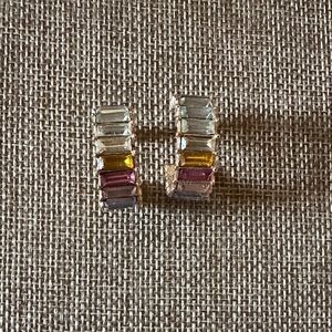Plunder Colorful Gemstone Hoop Earrings